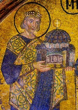 Император Юстиниан. Фрагмент мозаики. X век
