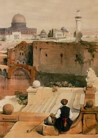 Вид на Храмовую гору и мечеть «Купол Скалы». Литография. 1839 г. 